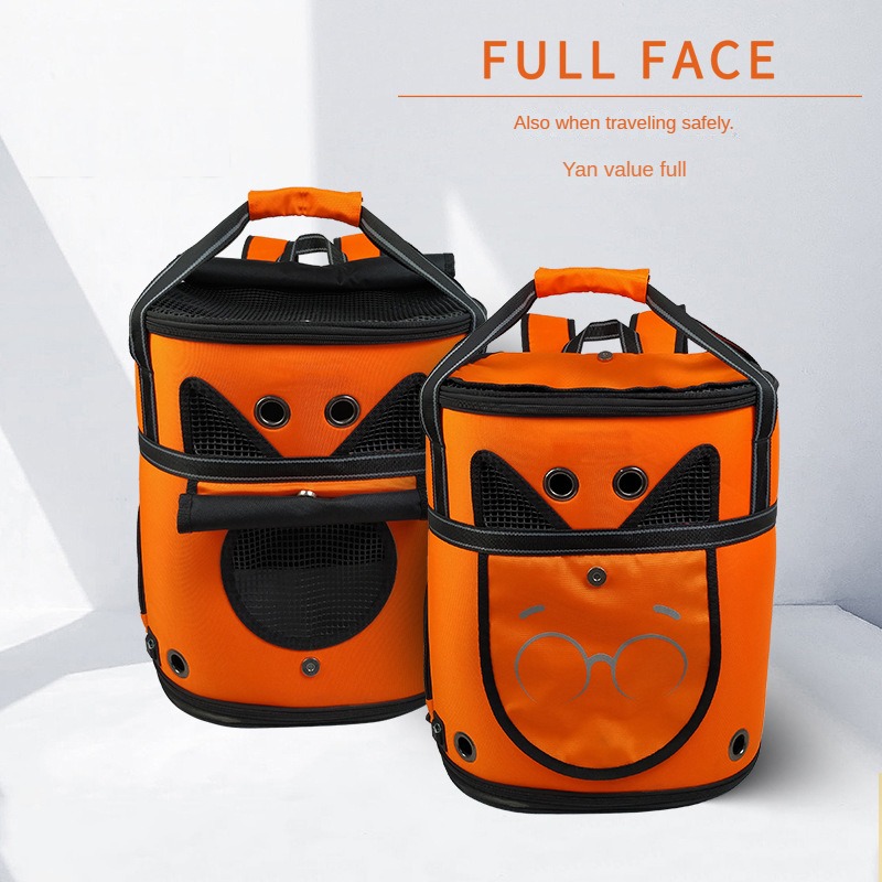 Warm pet backpack, cat bag, portable for outdoor use, large capacity, breathable, dog cat nest, spacecraft