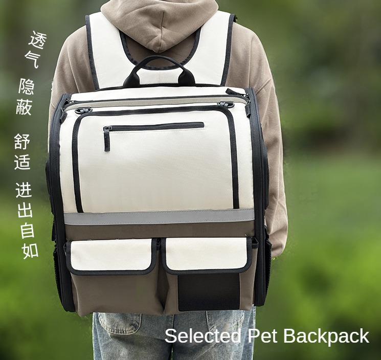 Large capacity cat bag, backpack, portable backpack for going out, windproof car bag for Spring Festival travel