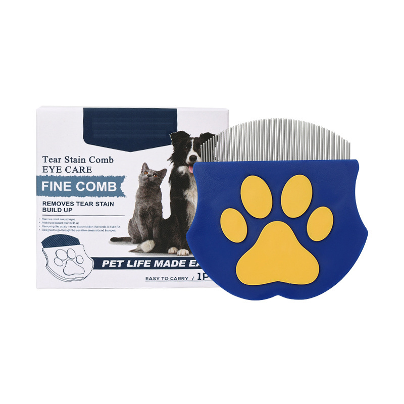 Pet comb, dog mini face comb, facial hair removal comb, cat flea comb, curved flea removal comb